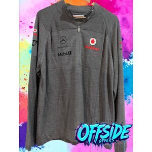 MERCEDES-BENZ VODAFONE RACING ZIP SWEATER SWEATSHIRT GRAY MEN'S SIZE XL